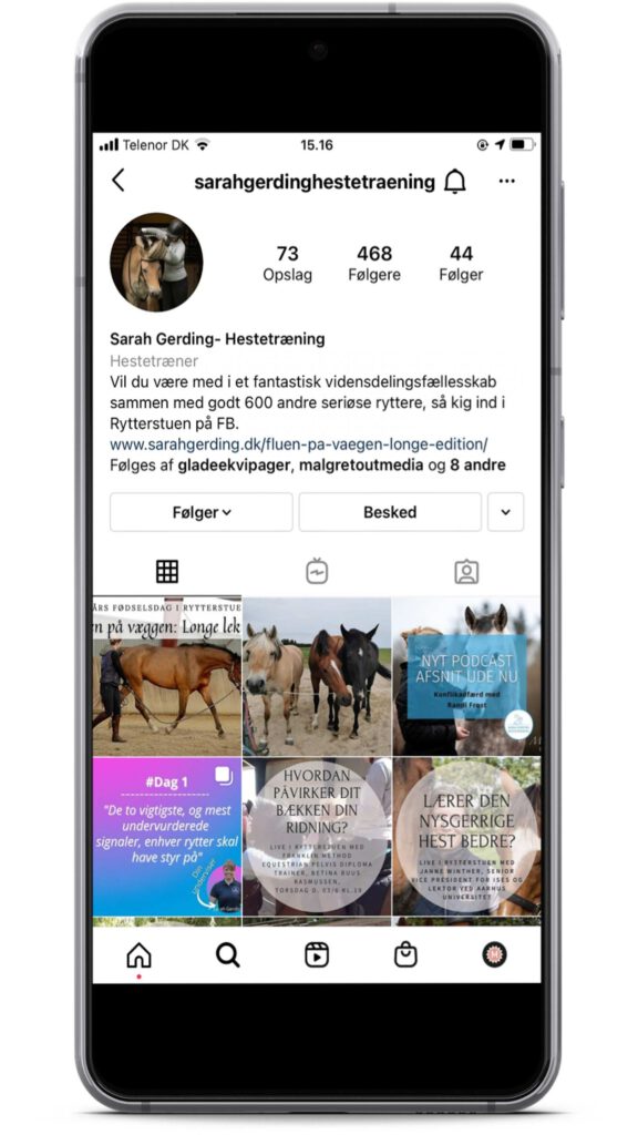 Sarah Gerding er en instagrammer med holistisk syn på heste